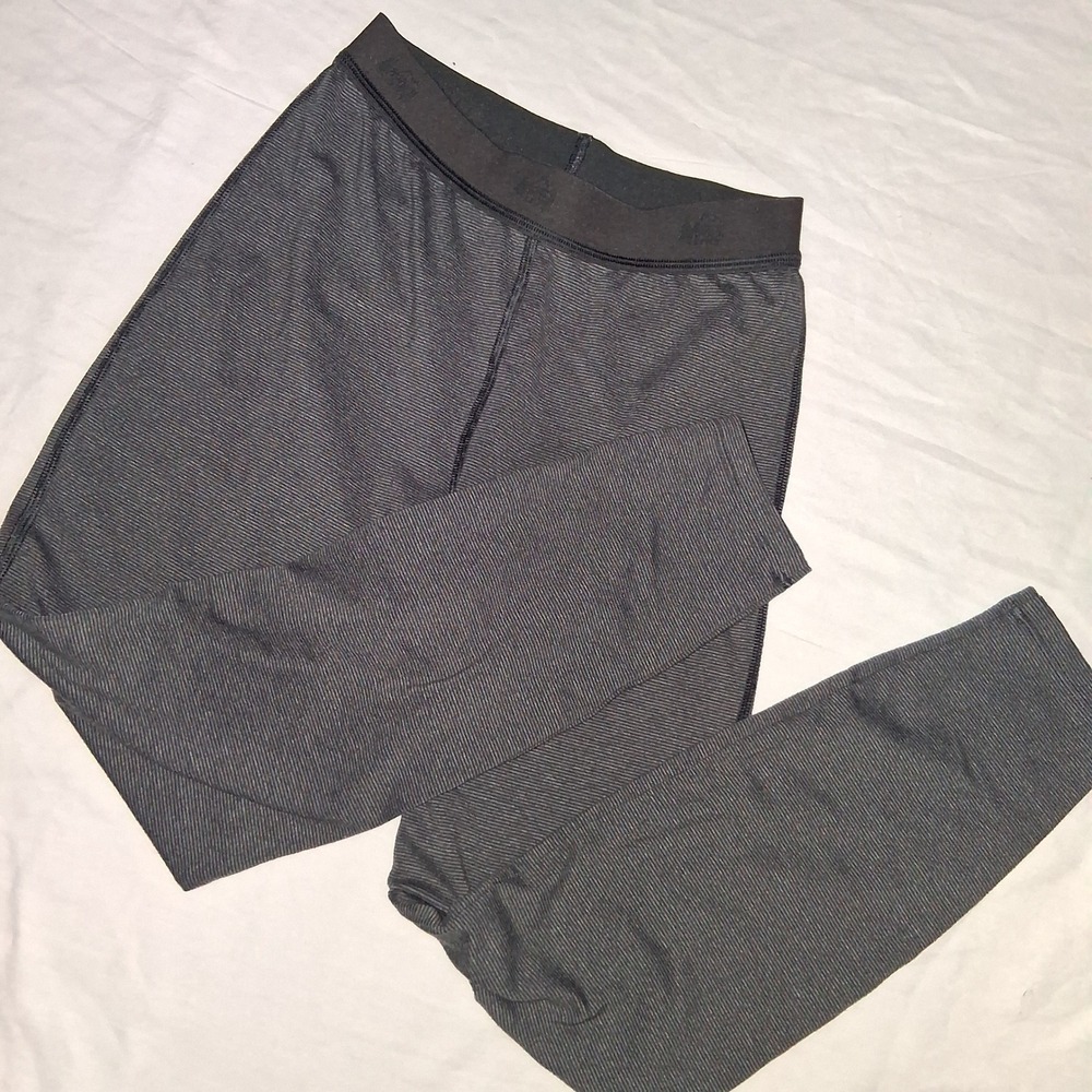 REI‎ Co-op Kids Active Striped Leggings Small 8 Gray Black Athletic Comfort